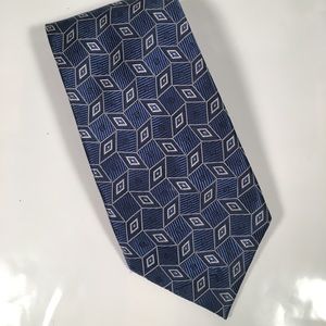 Jos A Bank necktie blue 100% silk abstract print
